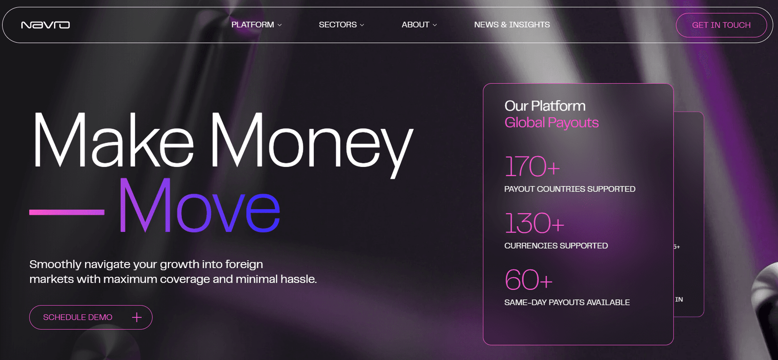 Navro platform facilitating seamless cross-border payments across various countries.