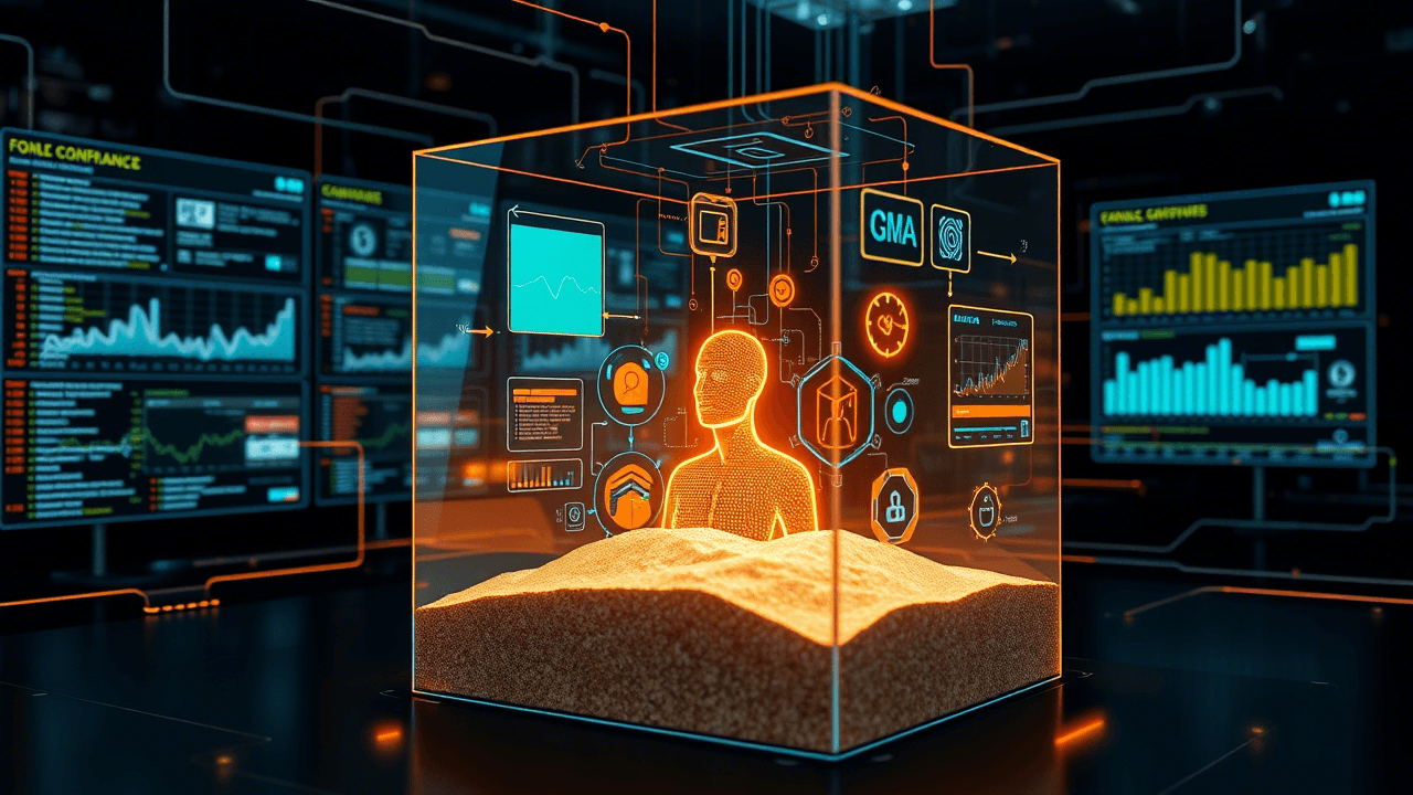 Illustration of continuous customer data monitoring in a digital sandbox for real-time compliance.