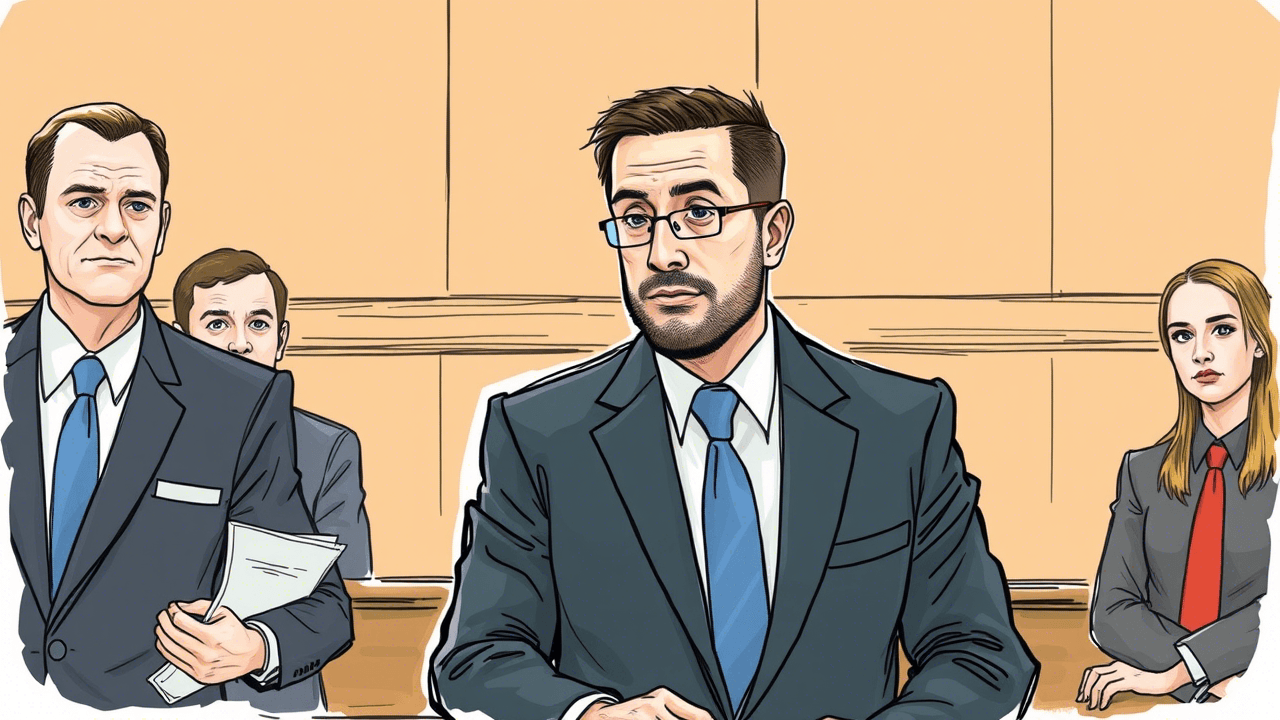 Courtroom sketch of Alex Mashinsky at his sentencing for cryptocurrency fraud.