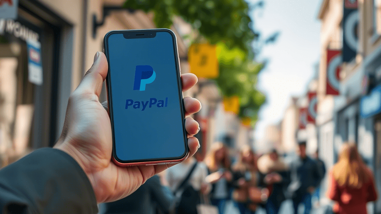 PayPal contactless wallet being used in a German retail store