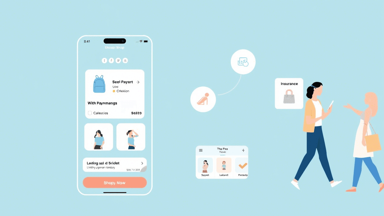 Mobile app with embedded finance options like payments and lending for seamless customer experience