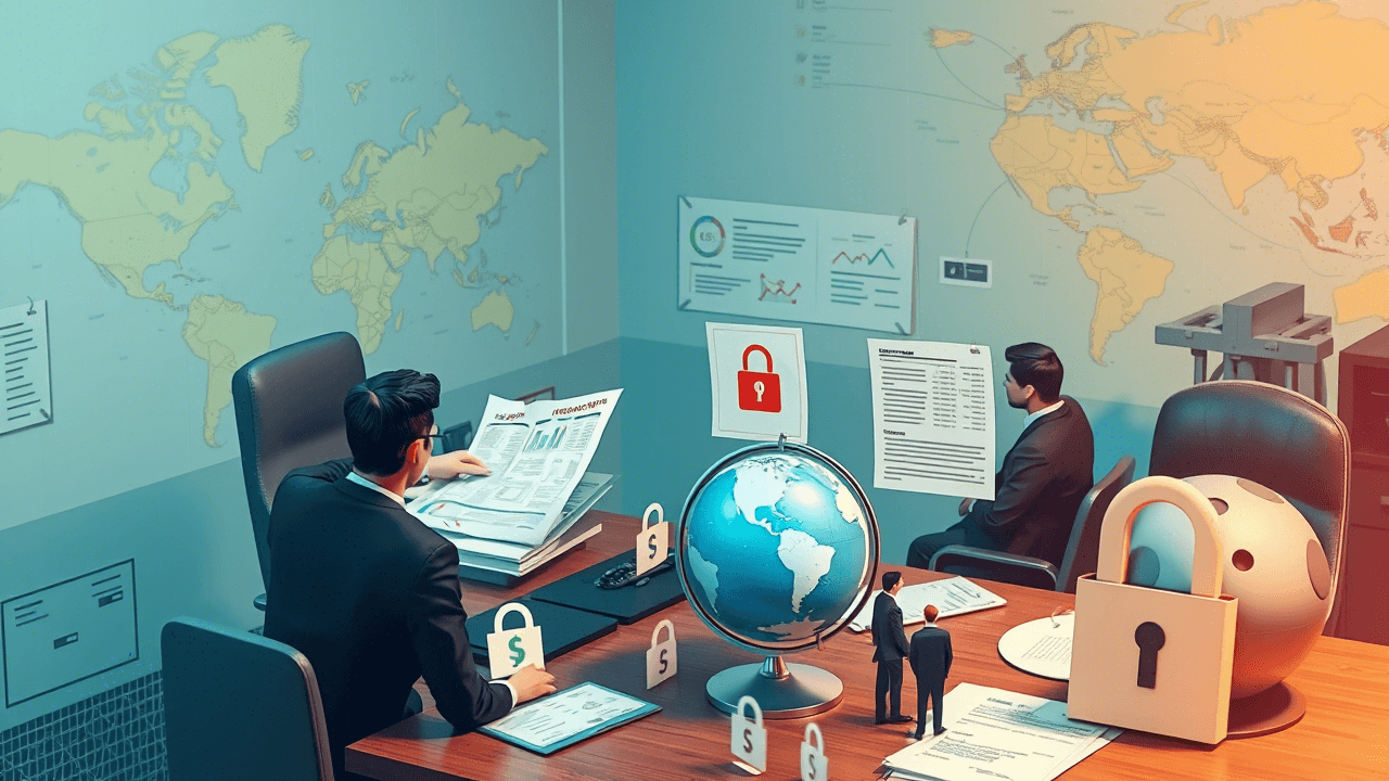 Illustration highlighting the effects of cross-border payment restrictions on businesses and strategies to overcome these challenges in 2025.