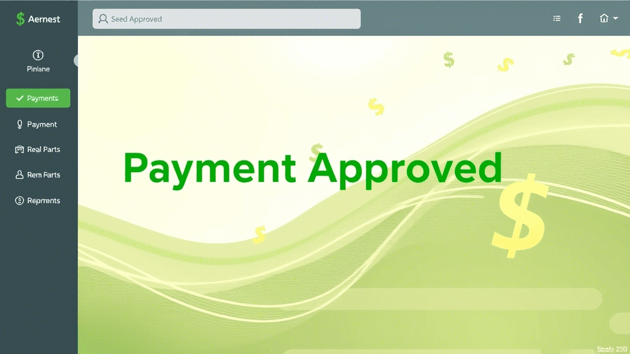 Approved 2D payment gateway interface with U.S. financial icons for 2025