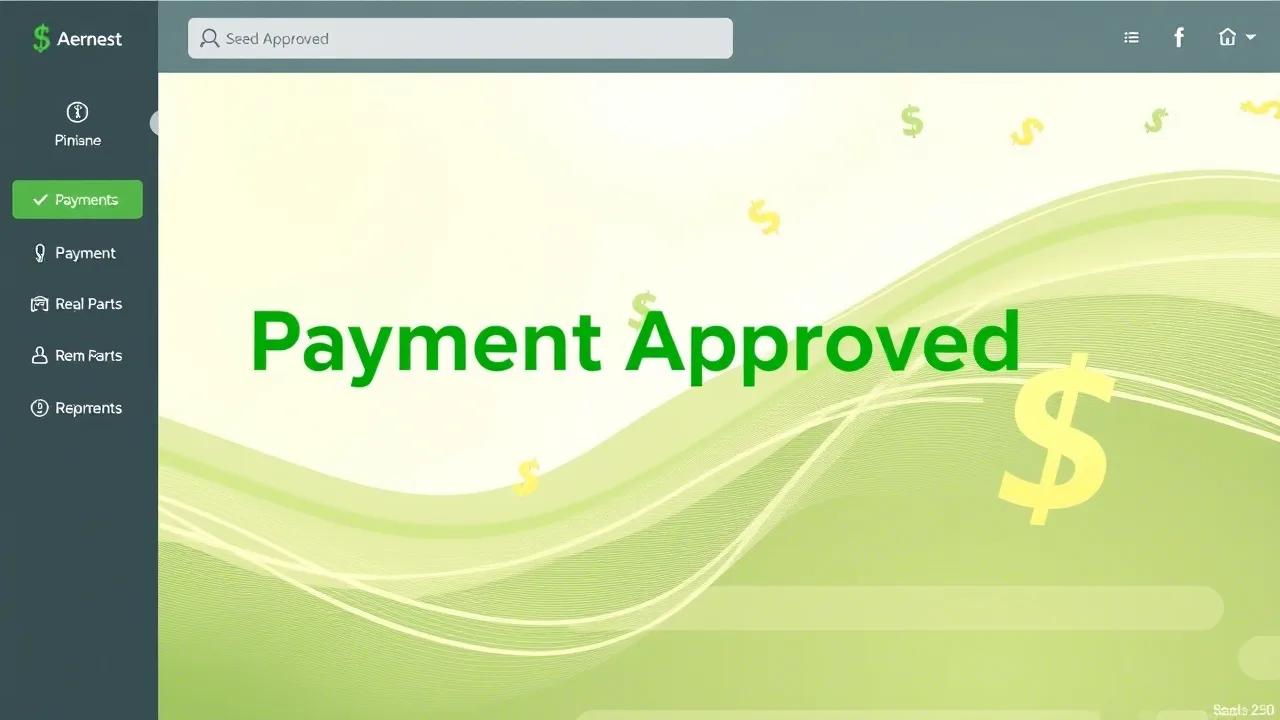 Approved 2D payment gateway interface with U.S. financial icons for 2025