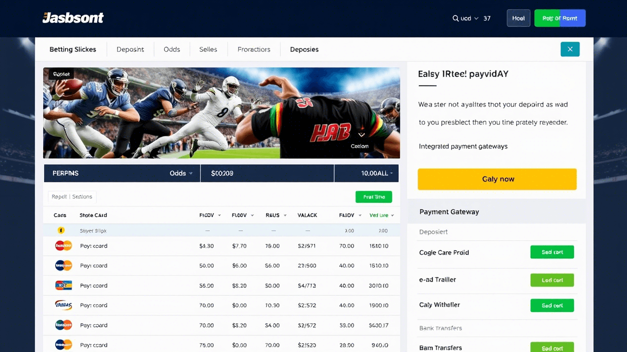 Online sportsbook platform showing payment options supported by high-risk payment gateways