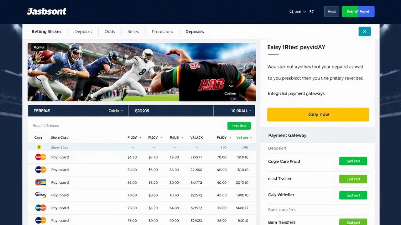 Online sportsbook platform showing payment options supported by high-risk payment gateways