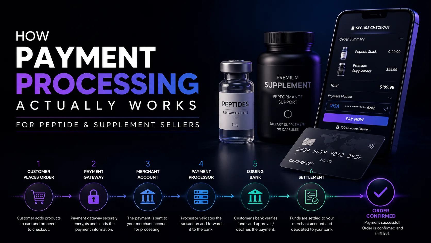 How Payment Processing Works for Peptide & Supplement Sellers